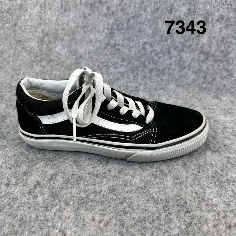 Vans Old Skool Kids Sneaker Sz 3.5 Black White Suede Canvas Skate Shoes Low Top